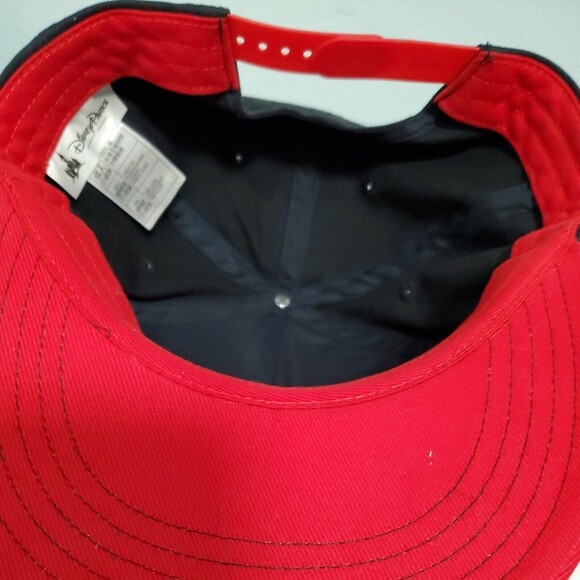 Disney Parks Hat Cap Mickey Mouse 1928 Red Black Flat Bill Adjustable Snap Back - Picture 4 of 6